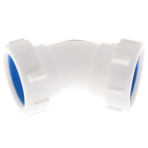 1-1/2" x 1-1/2" 45° Double Slip Joint Elbow - White