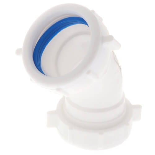 1-1/2" x 1-1/2" 45° Double Slip Joint Elbow - White