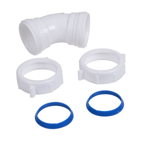 1-1/2" x 1-1/2" 45° Double Slip Joint Elbow - White