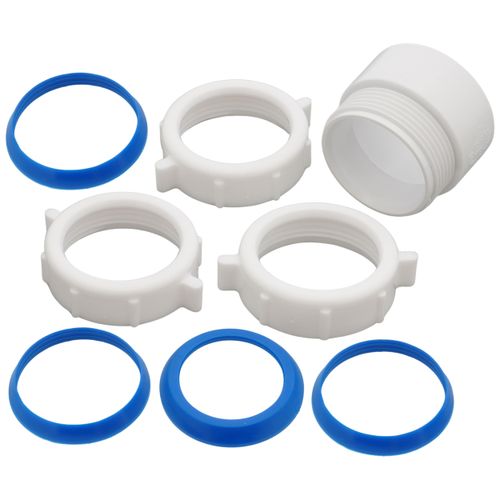 Main product image of 1-1/2" x 1-1/2" Tubular P-Traps w/ Threaded Adapter (White)