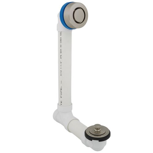 Main product image of True Blue PVC Full Kit w/ Push n' Pull Stopper, Test Kit & Finished Drain Spud (Brushed Nickel)