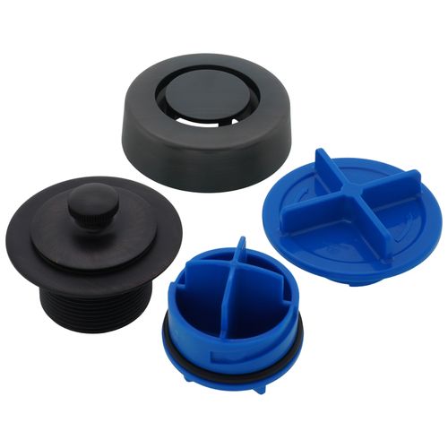 Main product image of True Blue PVC Bath Waste Full Kit w/ Uni-Lift Stopper, Finished Drain Spud (Oil Rubbed Bronze)