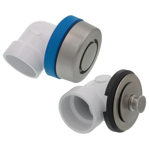 Main product image of True Blue PVC Half Kit w/ Push n' Pull Stopper, Test Kit & Finished Drain Spud (Brushed Nickel)