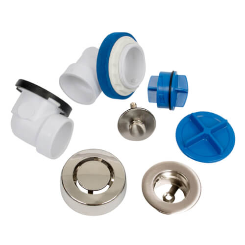 Main product image of True Blue PVC Half Kit w/ Uni-Lift Stopper, Test Kit & Finished Drain Spud (Brushed Nickel)