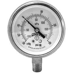 Main product image of 90 Series 1-1/2" Pressure Gauge, 1/8" NPT Bottom Connection (0-15 PSI)