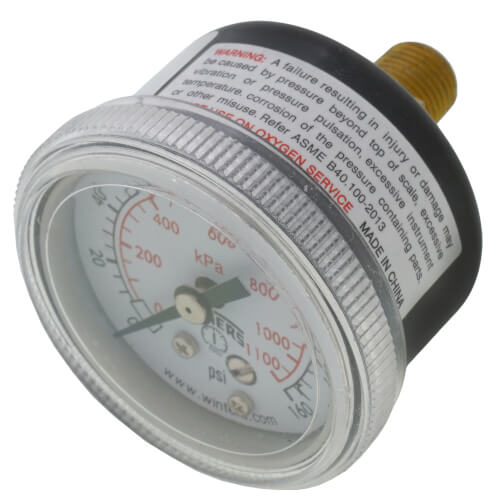 Main product image of 90 Series 1-1/2" Pressure Gauge, 1/8" NPT Back-Mounted Connection (0-160 PSI)