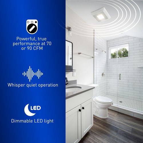 Main product image of EcoVent LED Pick-A-Flow Bathroom Exhaust Fan, 70/90 CFM