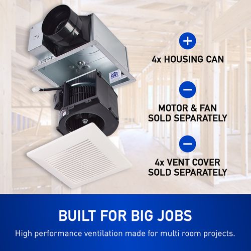 Main product image of Panasonic Ecovent Housing Can Only for Ceiling Mount Bathroom Exhaust Fan, FV-07VBA1A, Pack of 4
