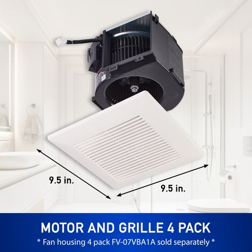 Main product image of Panasonic EcoVent Fan Contractor Pack Bathroom Exhaust Fan Motor/Grille Assembly Only, 70-90 CFM, FV-07VBB1, Pack of 4