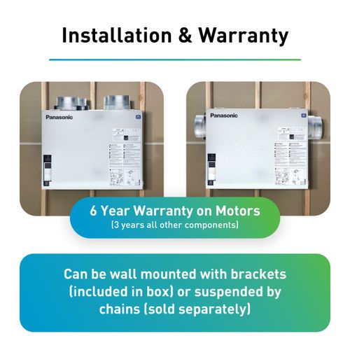 Main product image of Panasonic BalancedHome 210 Elite Energy Recovery Ventilator (ERV), 40-210 CFM, Top Port, FV-21VEC1T