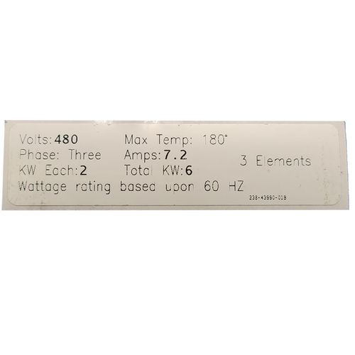 Main product image of Conversion Kit: Commercial Electric, ElectriFLEX MD- 480V, 6KW (3 Elements, 3 Gaskets), 415-43942-01