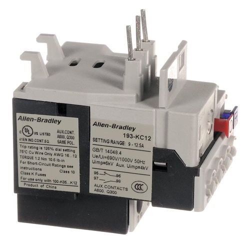 Main product image of 100 K Mini Series Overload Relay, 9.0-12.5A, 193-KC12