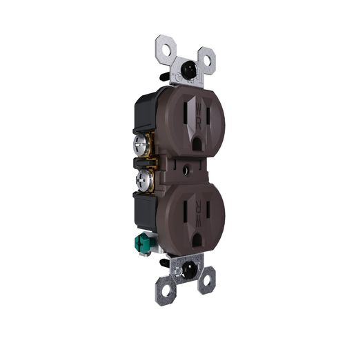 Main product image of Weather-Resistant Duplex Receptacle, NEMA 5-15R - Brown (15A, 125V), 3232TREXWR