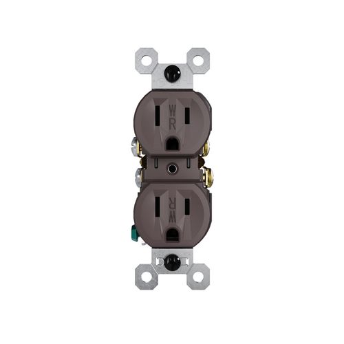 Main product image of Weather-Resistant Duplex Receptacle, NEMA 5-15R - Brown (15A, 125V), 3232TREXWR