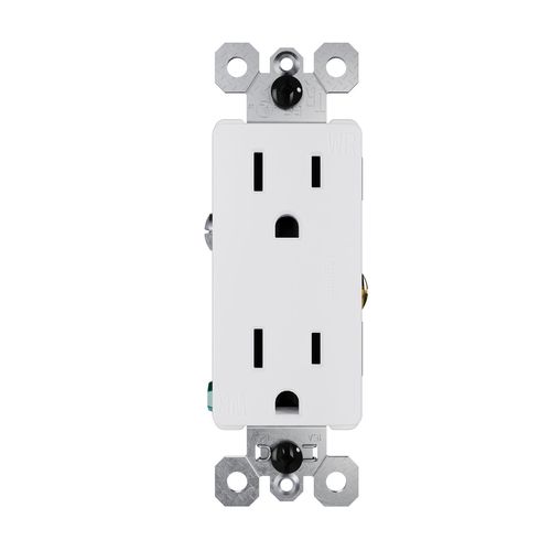 Main product image of Radiant Outdoor Weather-Resistant, Tamper-Resistant External Pressure Plated Outlet Duplex Receptacle, NEMA 5-15R - White (15A, 125V), 885TREXWRW