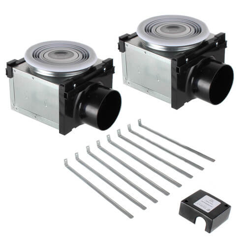 Main product image of 4" & 6" Dual-Grille Premium Bath Fan with Dimmable 10W LED Light, 67 W, 270 CFM (120V)