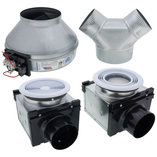 4" & 6" Dual-Grille Combination Premium Bath Fan with Dimmable 10W LED Light, 67 W, 270 CFM (120V)