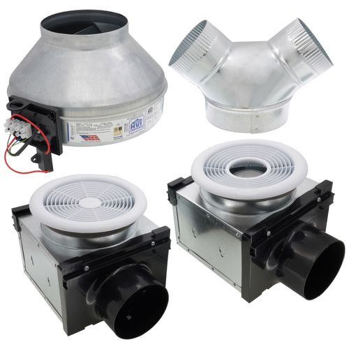Main product image of 4" & 6" Dual-Grille Combination Premium Bath Fan with Dimmable 7W LED Light, 67 W, 270 CFM (120V)