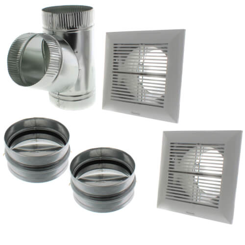 Main product image of Panasonic Installation Kit for In-line Fans & ERVs, 6" Duct Double Inlet with 2 Grilles & Y-Adaptor, PC-NLF06D