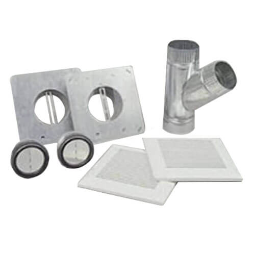Main product image of Panasonic Installation Kit for In-line Fans & ERVs, 6"-to-4" Duct Double Inlet with 2 Grilles & Y-Adaptor, PC-NLF64D