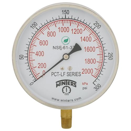 Main product image of 4-1/2" PCT Contractor Pressure Gauge, Lead Free (0-300 PSI)