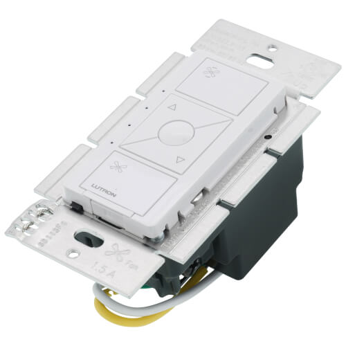 Main product image of Caseta Original Smart Fan Speed Control Switch, 4-Speed, 1.5A Fan, Neutral Required, 120V, PD-FSQN-WH, White