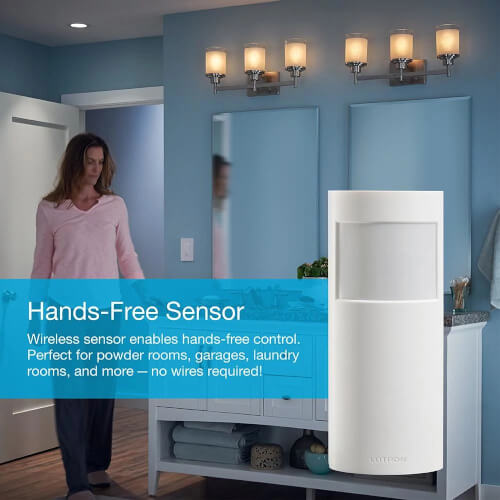 Main product image of Caseta Smart Motion Sensor, Vacancy Only, Works With Caseta Dimmers and Switches, PD-VSENS-WH, White