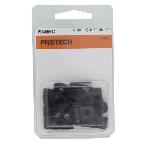 Main product image of Assorted Black Nylon Cable Clamps - 1/8" (7), 3/16" (6), 1/4" (5), PD455614