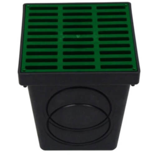 Main product image of 12" x 12" Catch Basin w/ Grate & 2 Seals (Green)