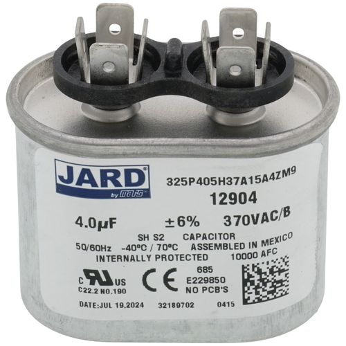 Main product image of 4MFD 370V Oval Run Capacitor, PE-12-0500