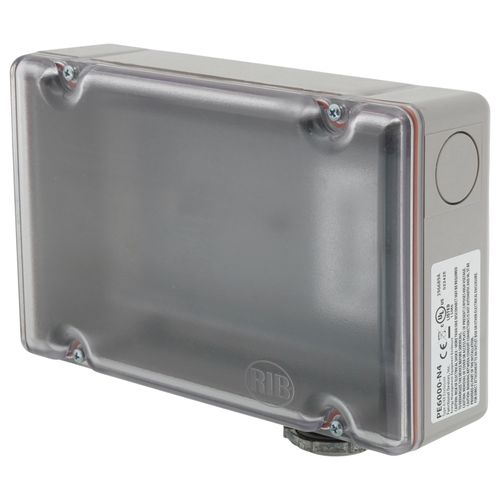 Main product image of 4-1/4" x 7" x 2" Plastic Housing w/ 2-3/4" x 6" Mounting Track, NEMA 4/4X, 3/4" MNPT Nipple, Transparent Lid