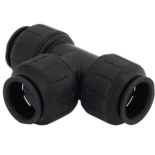 PEI0236E PEX Union Tee, 1" CTS, Black