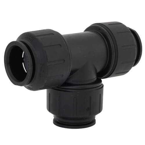 PEI0236E PEX Union Tee, 1" CTS, Black