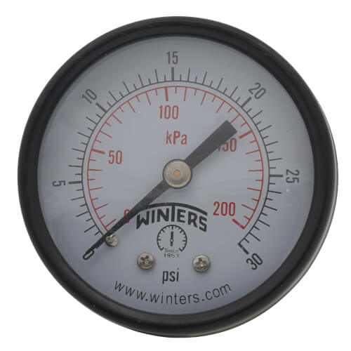 Main product image of 2" PEM Dual Scale Economy Pressure Gauge (0-30 PSI)