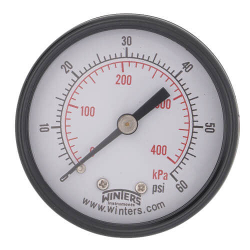 Main product image of 2" PEM Dual Scale Economy Pressure Gauge (0-60 PSI)