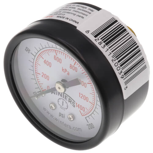Main product image of 2" PEM Dual Scale Economy Pressure Gauge (0-200 PSI)