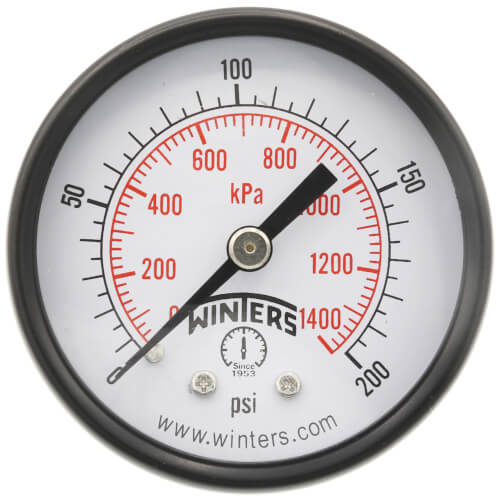 Main product image of 2" PEM Dual Scale Economy Pressure Gauge (0-200 PSI)