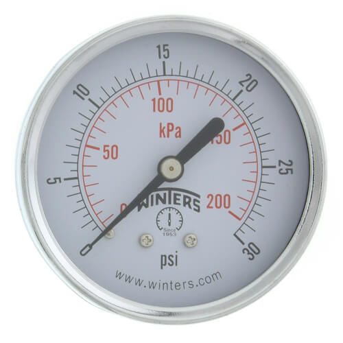 Main product image of 2-1/2" PEM Dual Scale Economy Pressure Gauge (0-30 PSI)