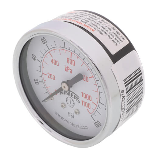 Main product image of 2-1/2" PEM Dual Scale Economy Pressure Gauge (0-160 PSI)