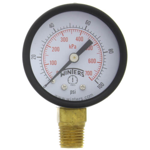 Main product image of 2" PEM Dual Scale Economy Pressure Gauge (0-100 PSI)