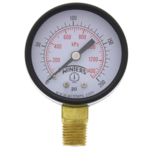Main product image of 2" PEM Dual Scale Economy Pressure Gauge (0-200 PSI)