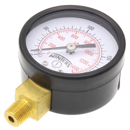 Main product image of 2" PEM Dual Scale Economy Pressure Gauge (0-200 PSI)