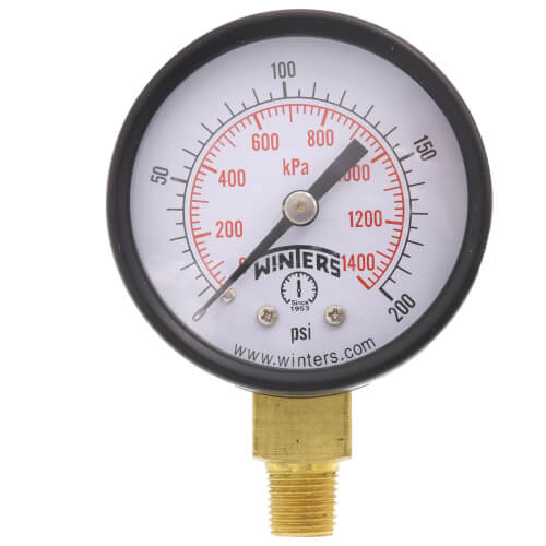 Main product image of 2" PEM Dual Scale Economy Pressure Gauge (0-200 PSI)