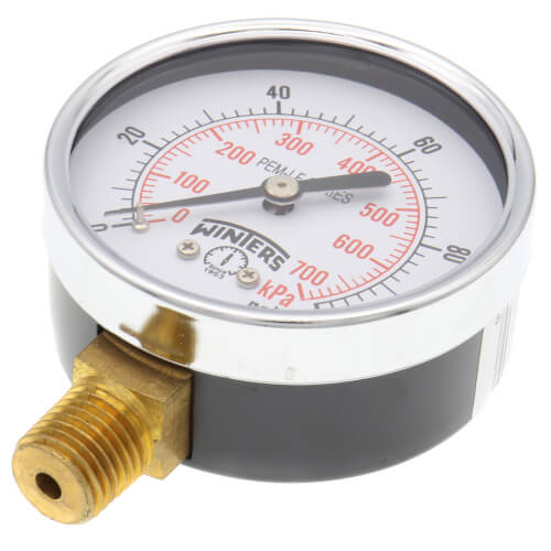 Main product image of 2-1/2" PEM Dual Scale Economy Pressure Gauge, Lead Free (0-100 PSI)
