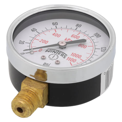 Main product image of 2-1/2" PEM Dual Scale Economy Pressure Gauge (0-160 PSI)