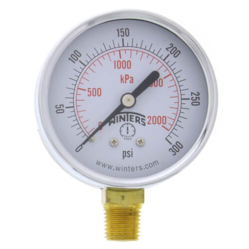 Main product image of 2-1/2" PEM Dual Scale Economy Pressure Gauge (0-300 PSI)