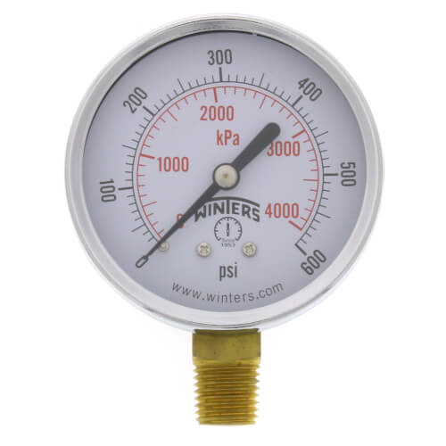 Main product image of 2-1/2" PEM Dual Scale Economy Pressure Gauge (0-600 PSI)