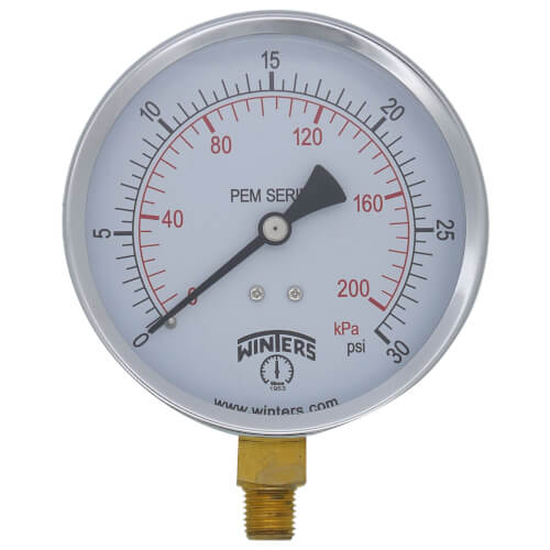 Main product image of 4" PEM Dual Scale Economy Pressure Gauge (0-30 PSI)