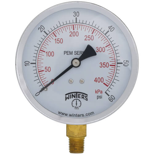 Main product image of 4" PEM Dual Scale Economy Pressure Gauge (0-60 PSI)
