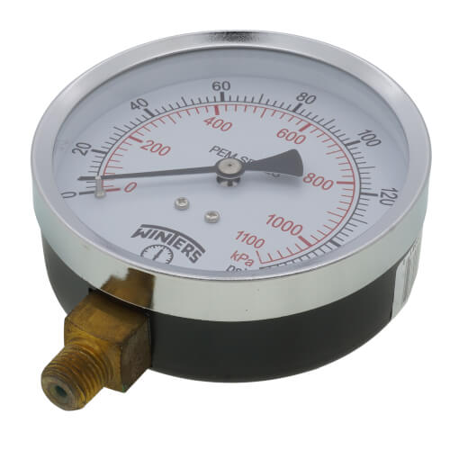 Main product image of 4" PEM Dual Scale Economy Pressure Gauge (0-160 PSI)